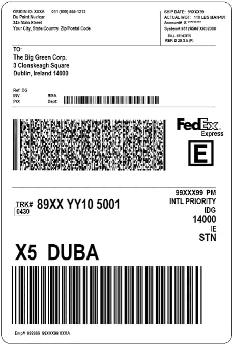 Express Automation Label